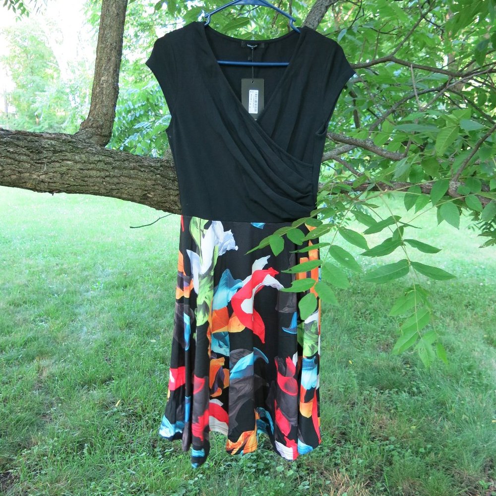 NWT Retro Colorful Inspired Wrap Dress size M